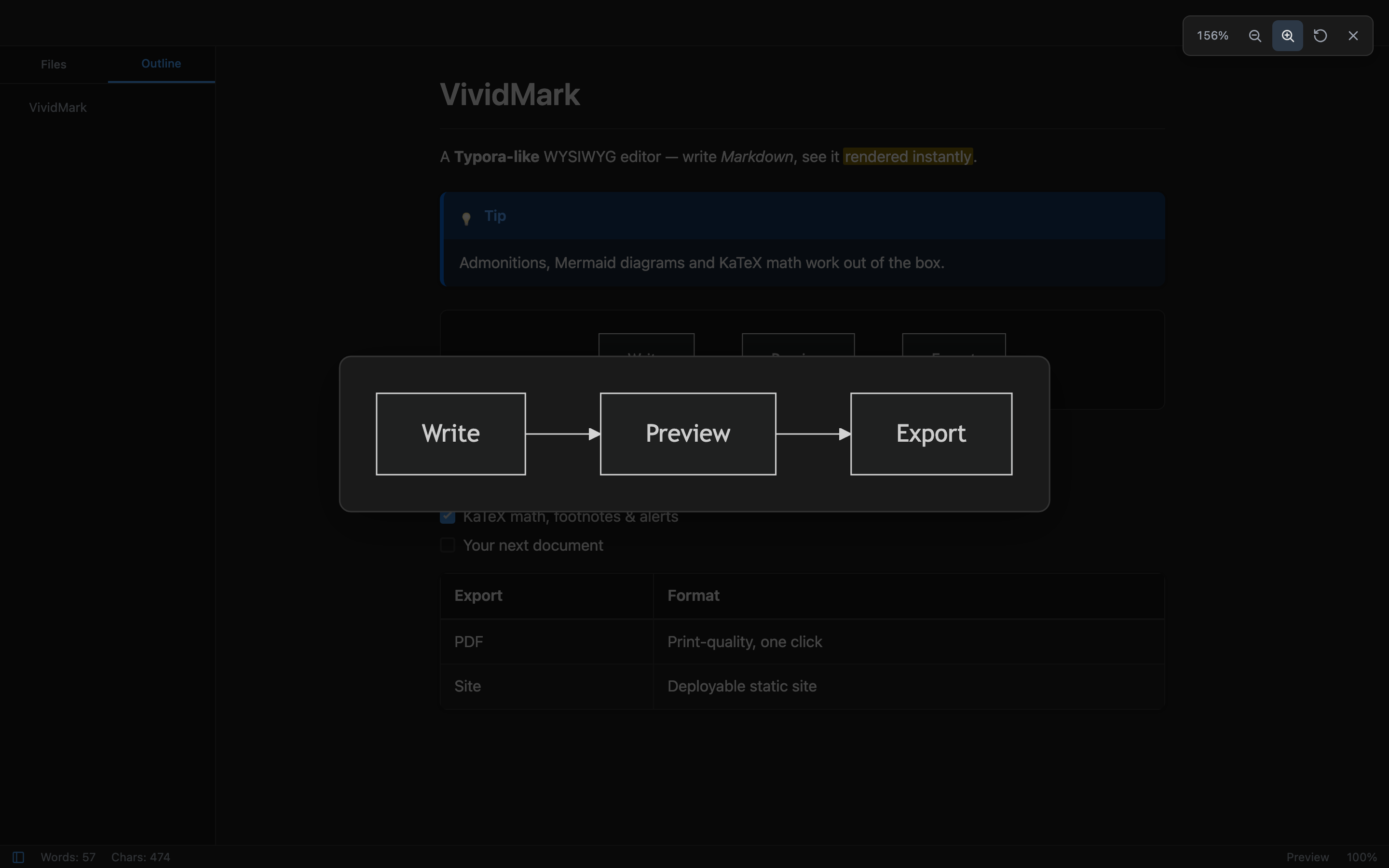 Fullscreen diagram viewer with zoom